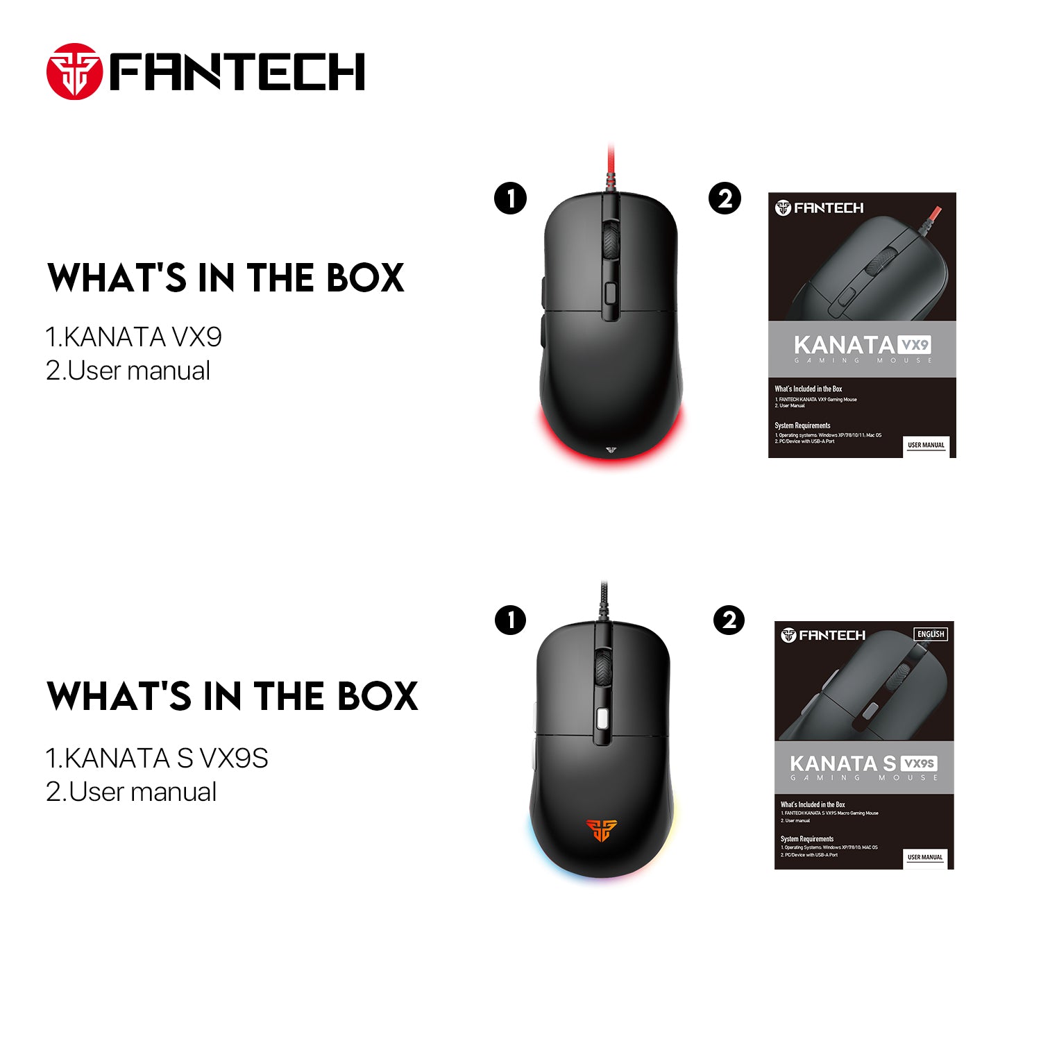 Fantech KANATA S VX9S Wired Gaming Mouse (Black)