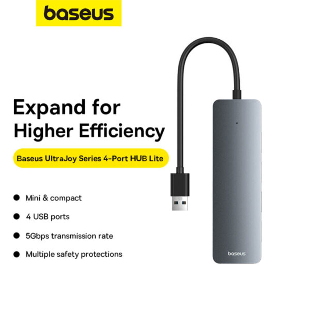 Baseus UltraJoy Series 4-Port HUB Lite 15cm (Space Grey)