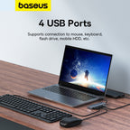 Baseus UltraJoy Series 4-Port HUB Lite 15cm (Space Grey)