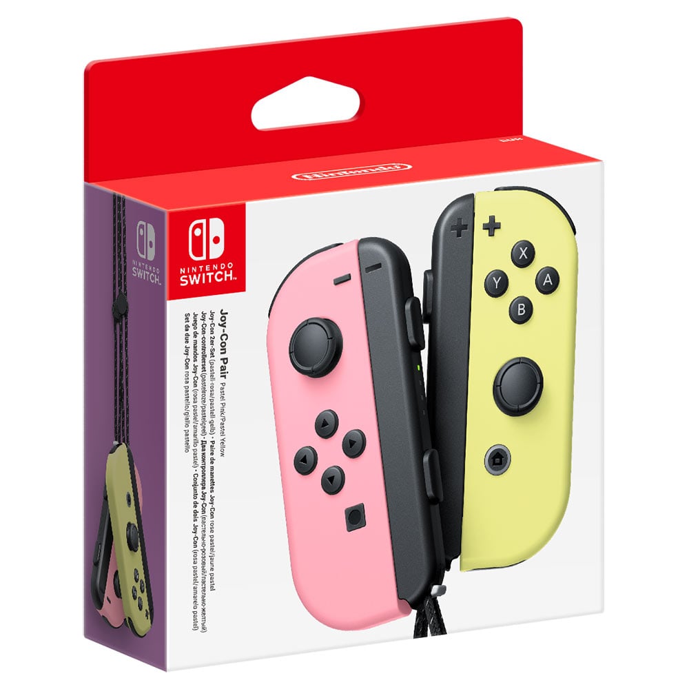 Nintendo Switch Joy Con Pastel Pink and Pastel Yellow Controller Pair