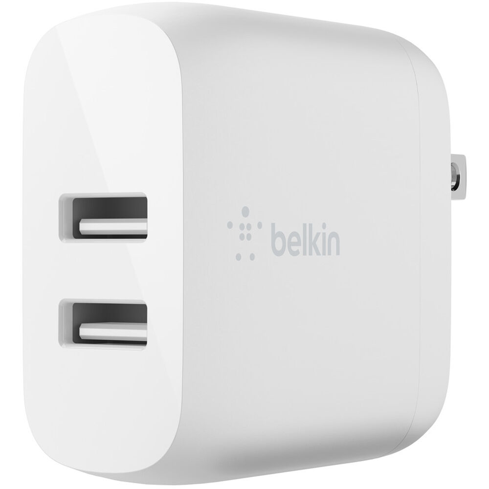 Belkin Boostcharge Dual USB-A Wall Charger 24W + USB-A to USB-C cable White