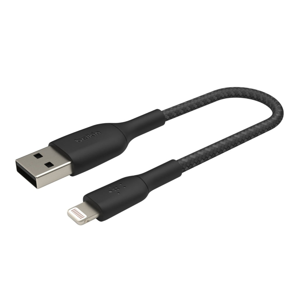 Belkin Boostcharge Braided Lightning to USB-A Cable 15cm Black MFi certified