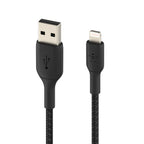 Belkin Boostcharge Braided Lightning to USB-A Cable 15cm Black MFi certified