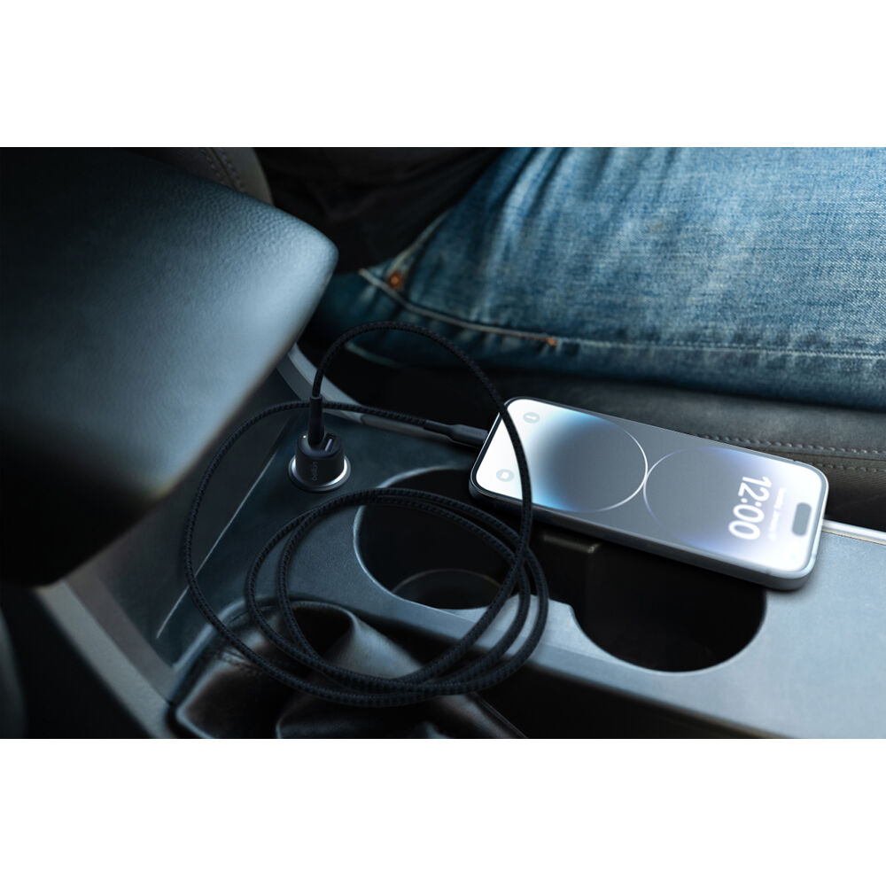 Belkin BoostCharge 42W USB-C PD Dual Car Charger (Black)