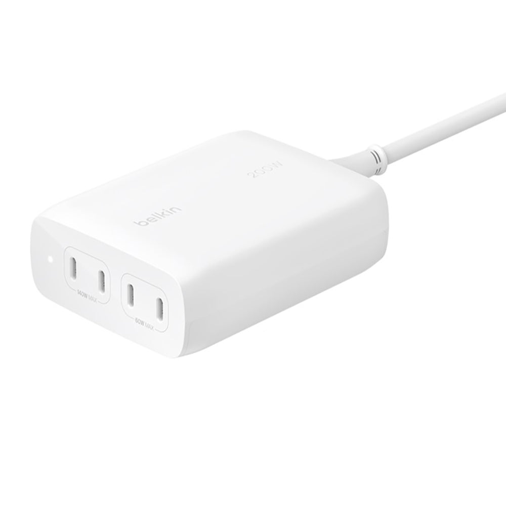 Belkin BoostCharge Pro 200W 4-Port USB-C GaN Charger (White)