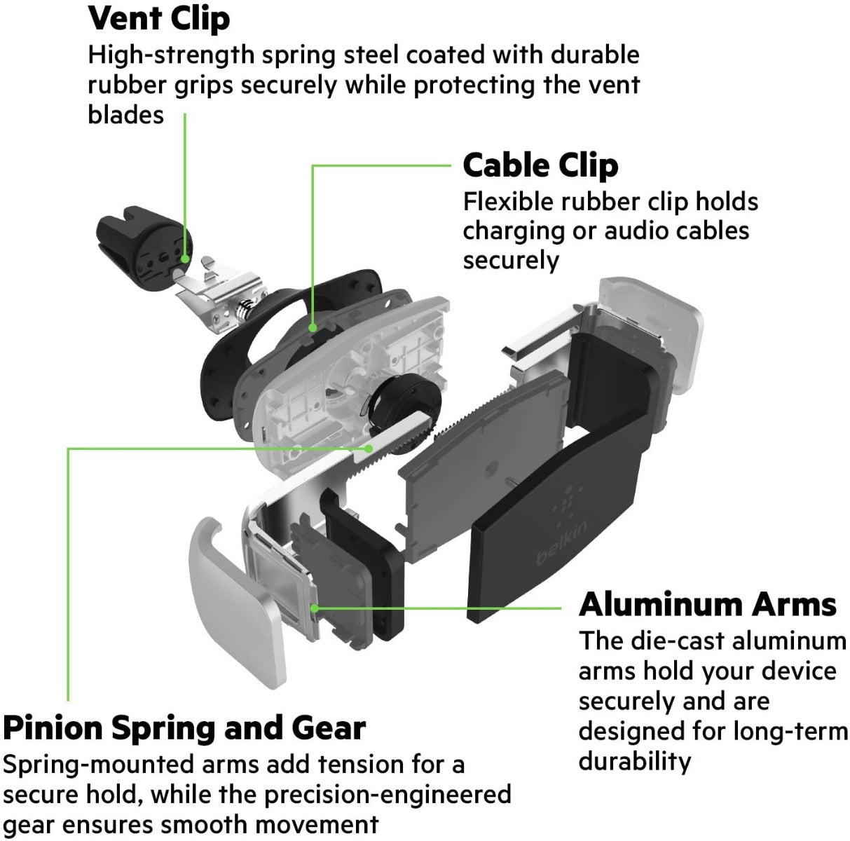 Belkin Car Vent Mount Silver/Black - F7U017bt