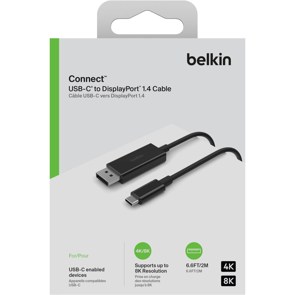 Belkin Connect 2m USB-C to DisplayPort 1.4 Cable (Black)