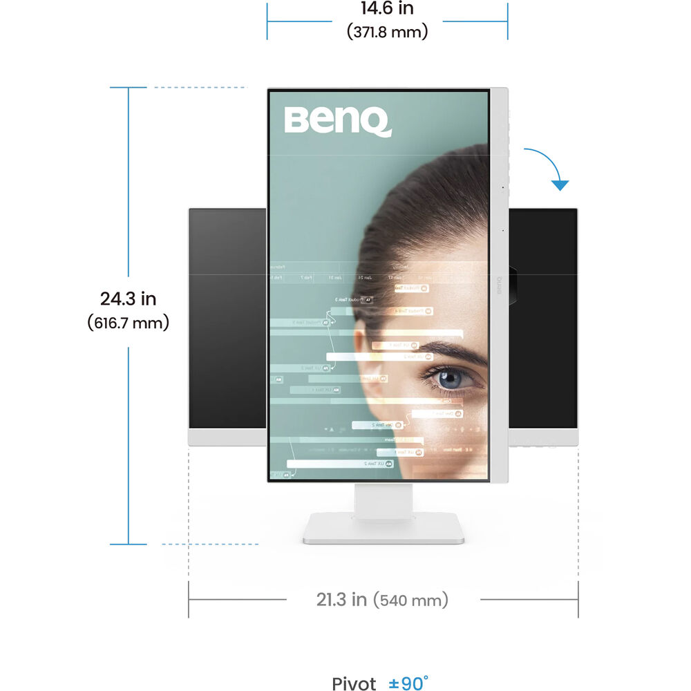 BenQ GW2486TC 23.8" 100Hz FHD 5ms Ergo White IPS Monitor with 65W USB-C