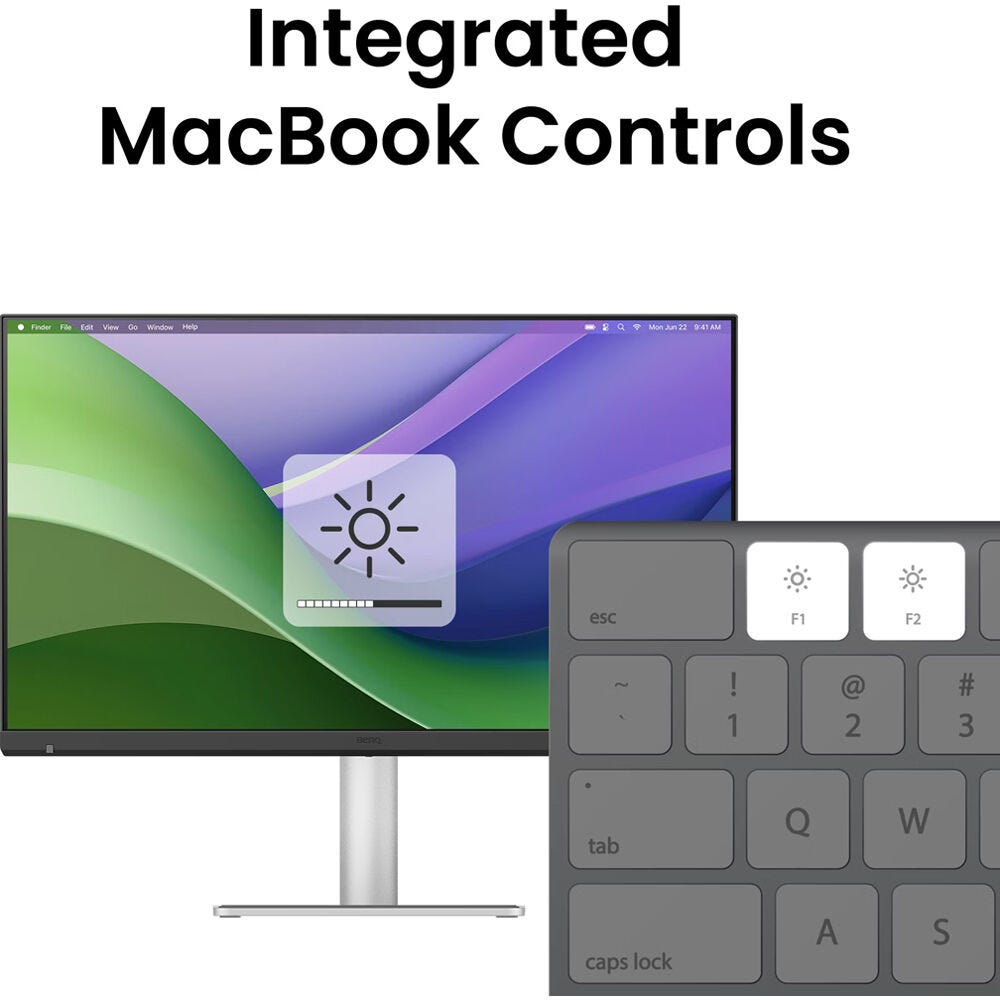 BenQ MA270S 27" 5K Gloss Monitor with MacBook Neo 6C/5C, 8GB, 256GB SSD (Citrus)