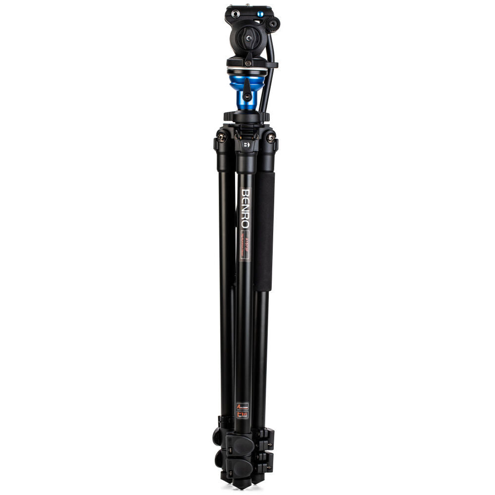Benro A1573F Aluminum Tripod with S2 PRO 60mm Flat Base Video Head