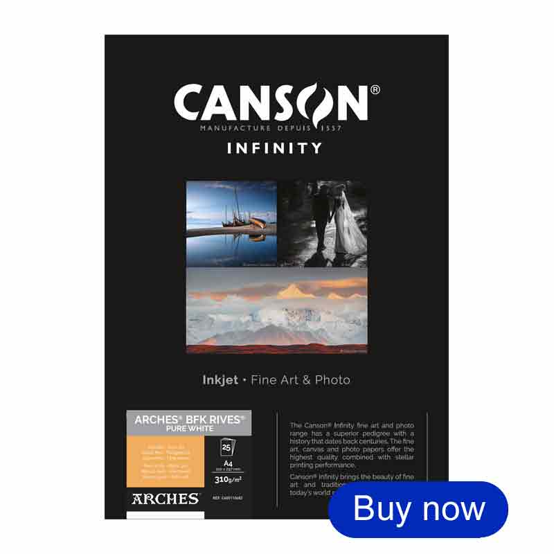 Canson Arches BFK Rives White 310gsm A3 x 25 Sheets
