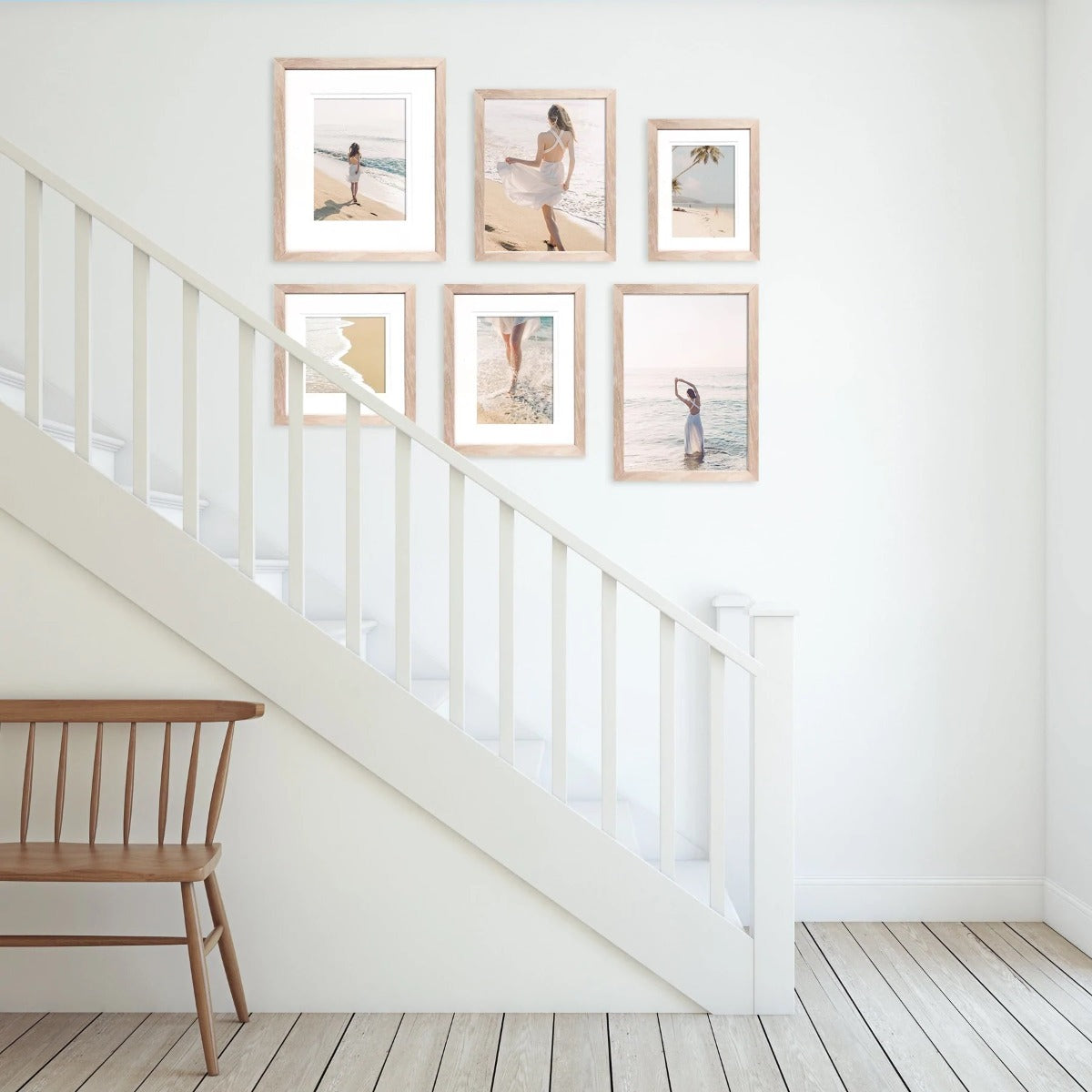 Deluxe Gallery Photo Wall Frame Set B - 6 Frames - Polar Birch 