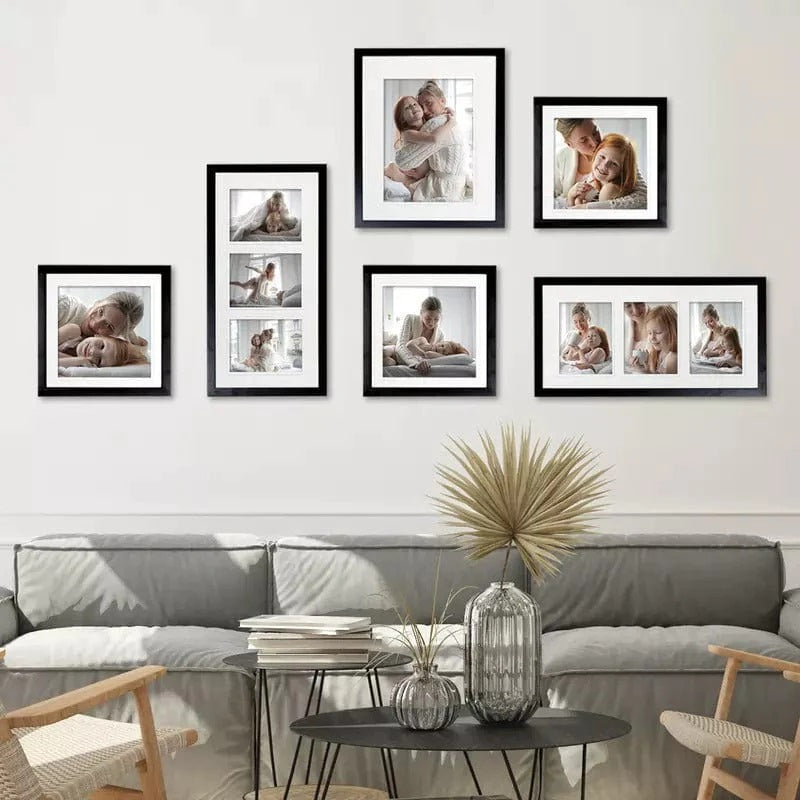 Deluxe Gallery Photo Wall Frame Set A - 6 Frames - Black