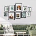Deluxe Gallery Photo Wall Frame Set C - 10 Frames - Black 