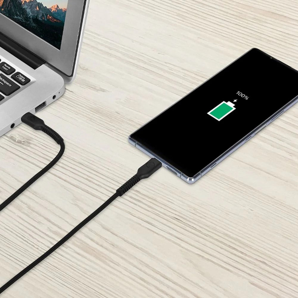 Bonelk Long-Life Easy Grip 1.5m 240W USB-C to USB-C Cable (Black)