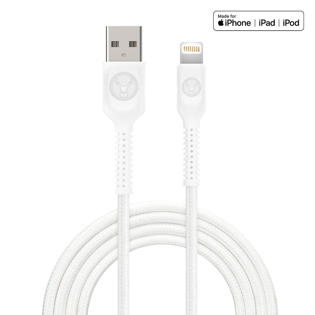 Bonelk 1.2m Long-Life Easy Grip USB-A to Lightning Cable (White)