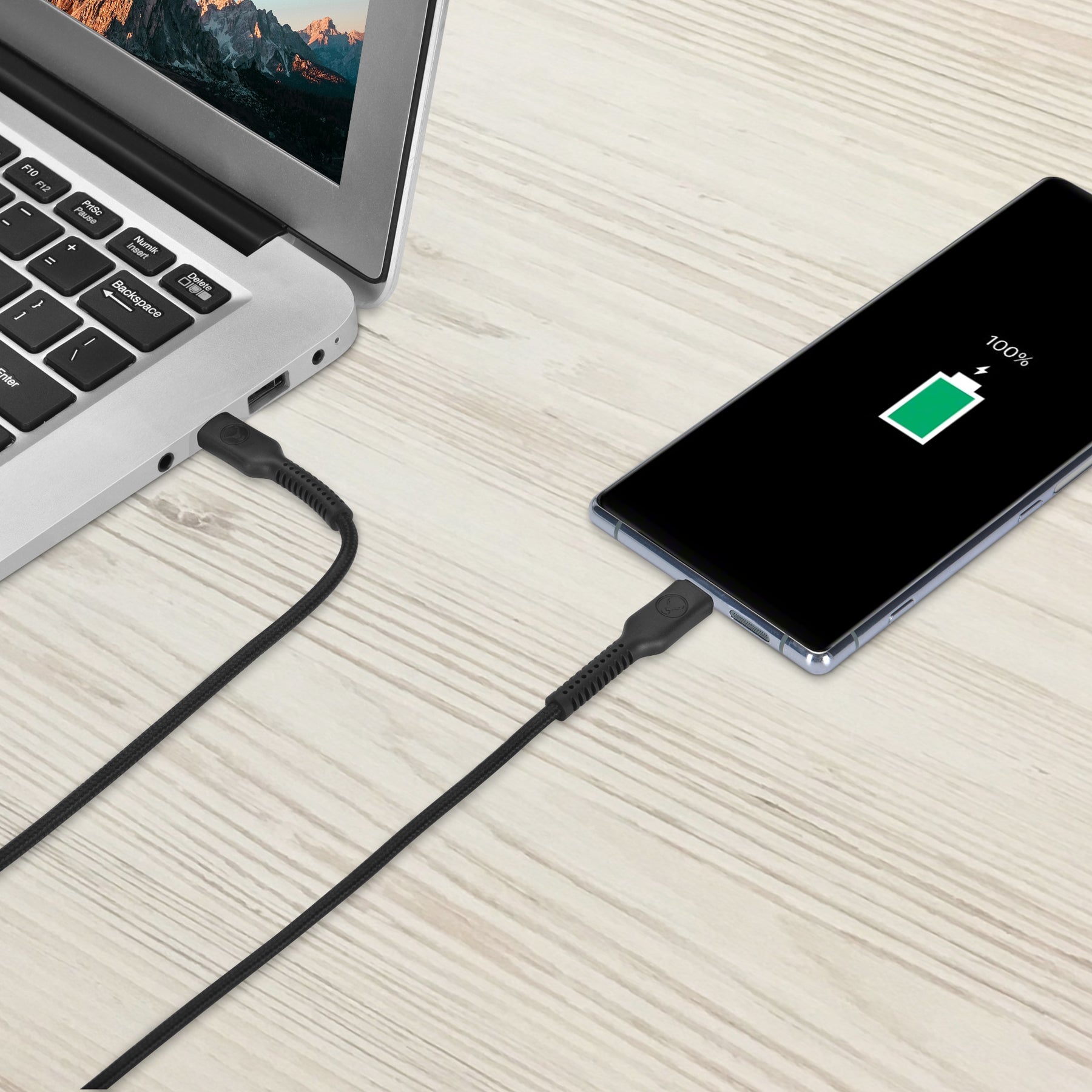 Bonelk 1.2m Long-Life Easy Grip USB-C to USB-C Cable 100W (Black)