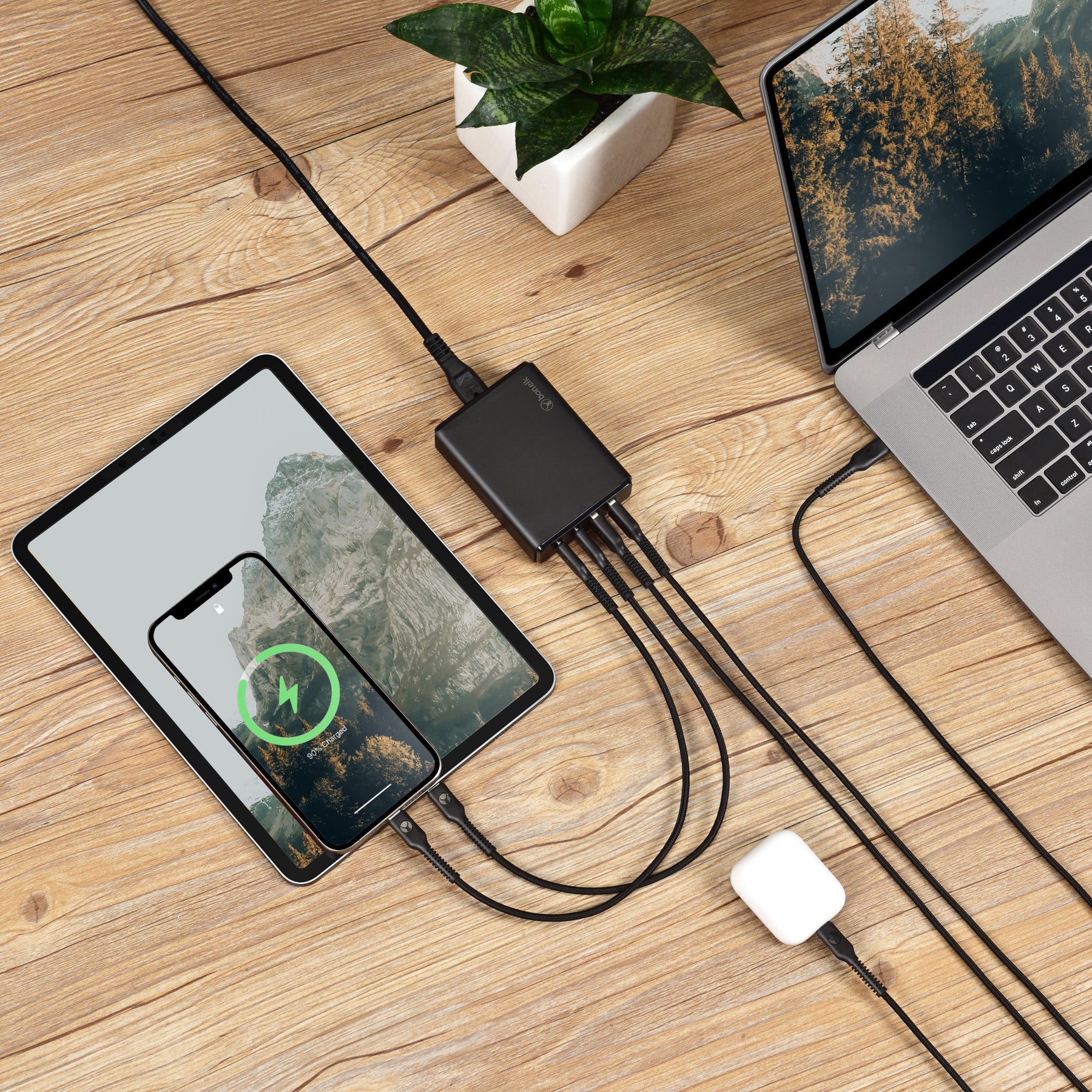 Bonelk Desktop Charger 2 x USB-C 2 x USB-A 65W (Black)