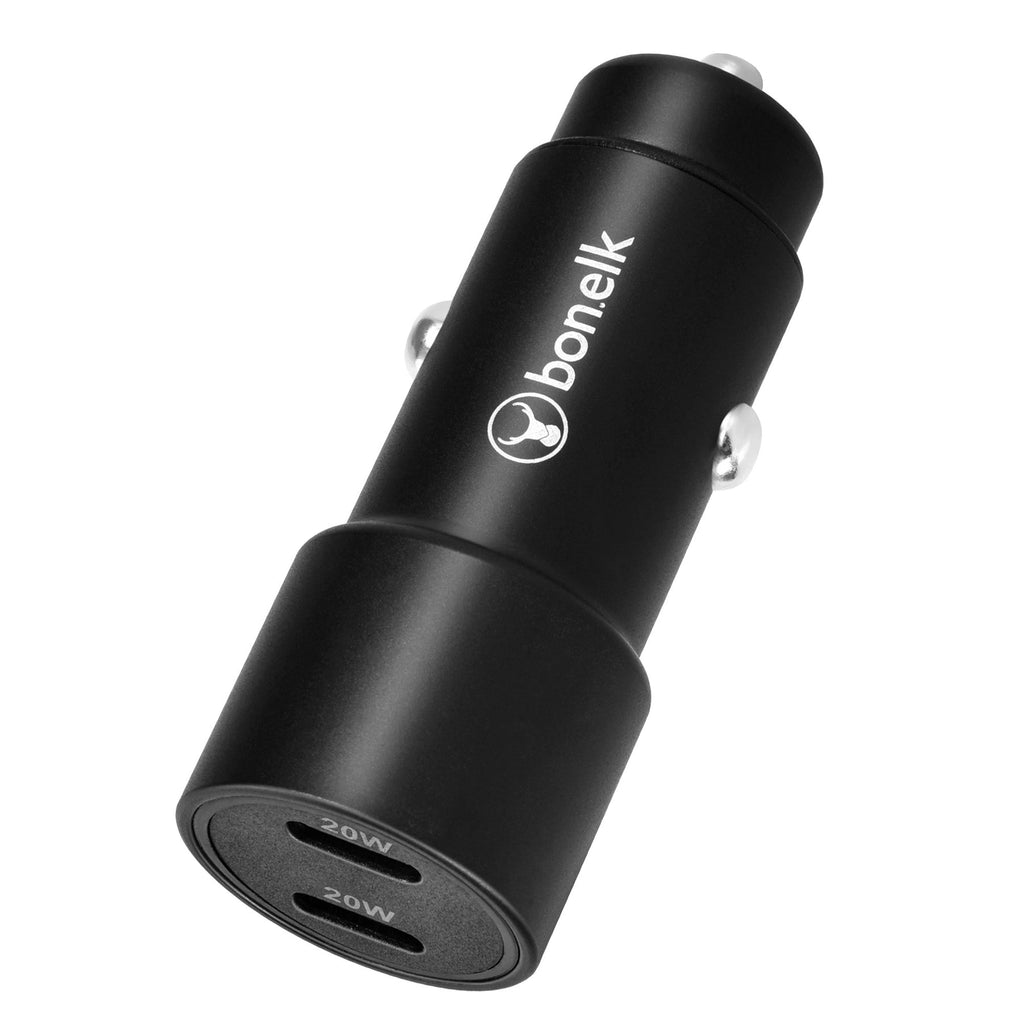 Bonelk Eco Series 38W PD Dual USB-C Car Charger (Black) 