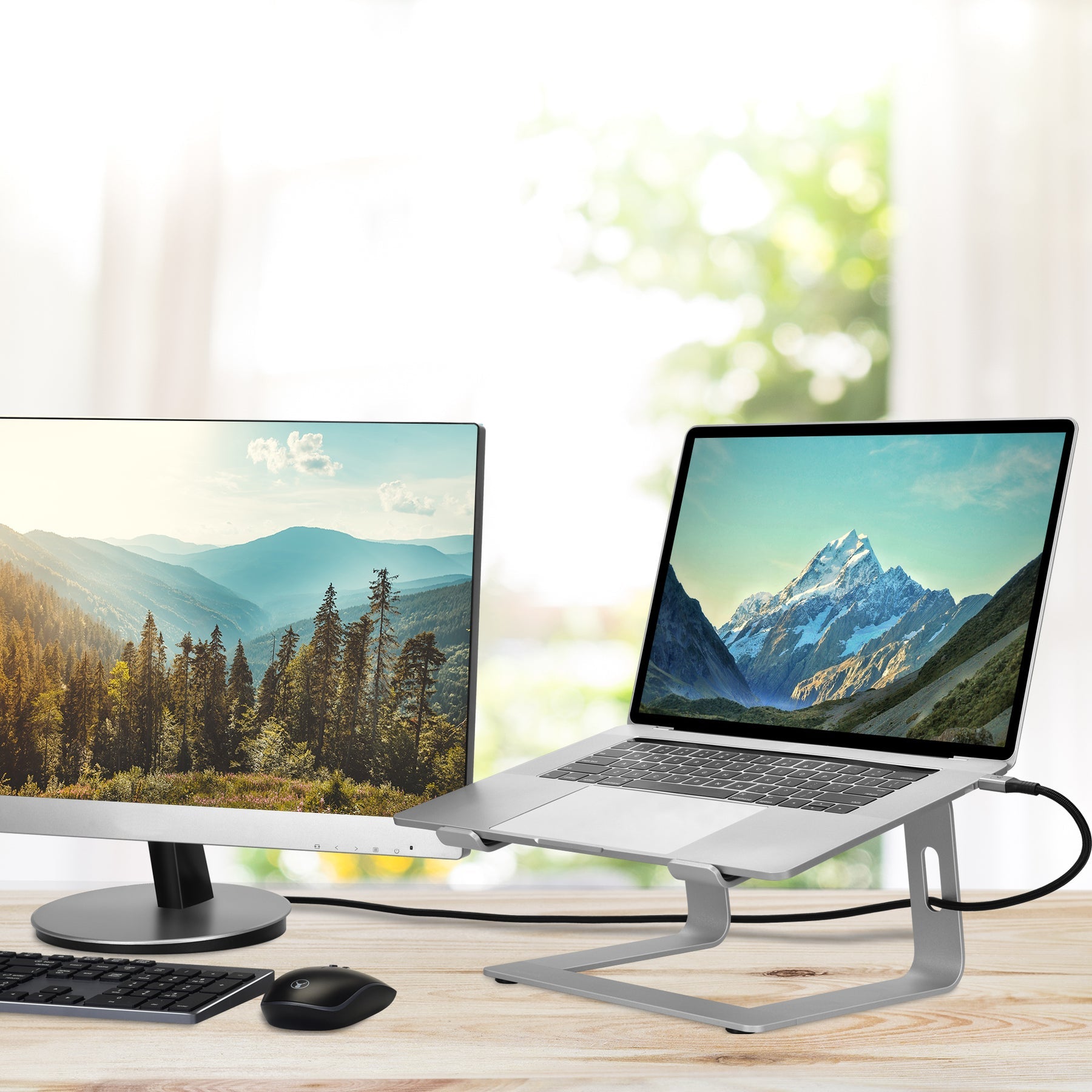 Bonelk Elevate Stance Aluminium Riser Laptop Stand (Silver)