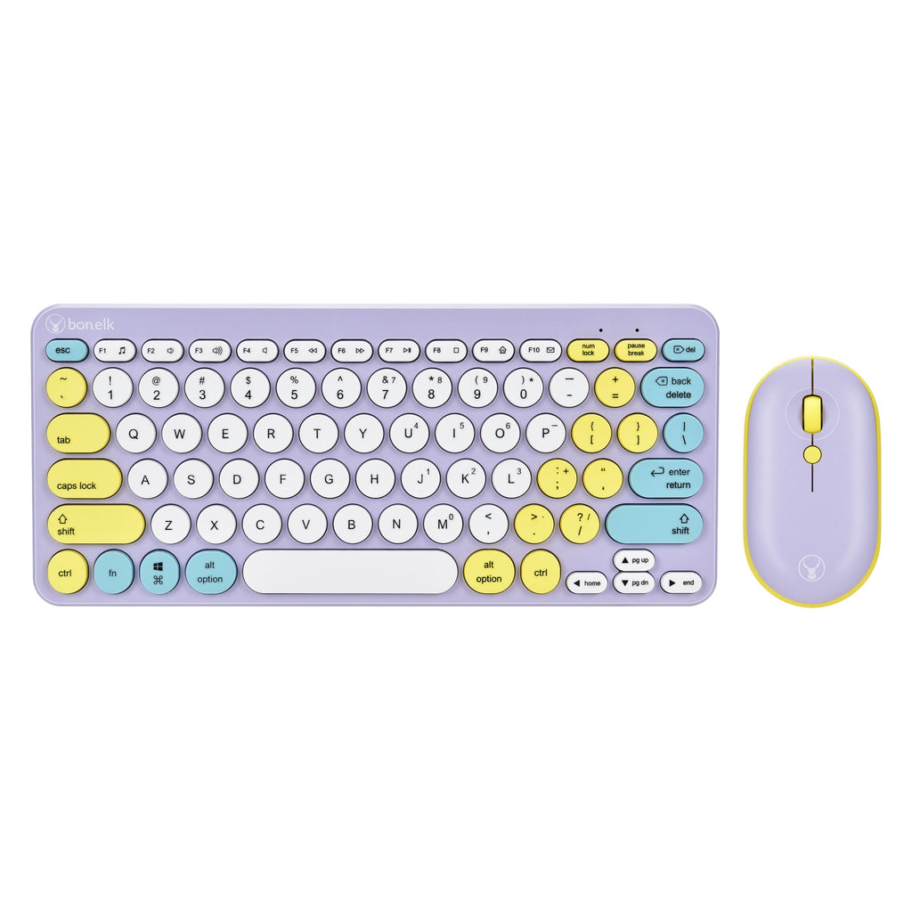 Bonelk KM-383 Wireless Keyboard and Mouse Combo (Lilac)