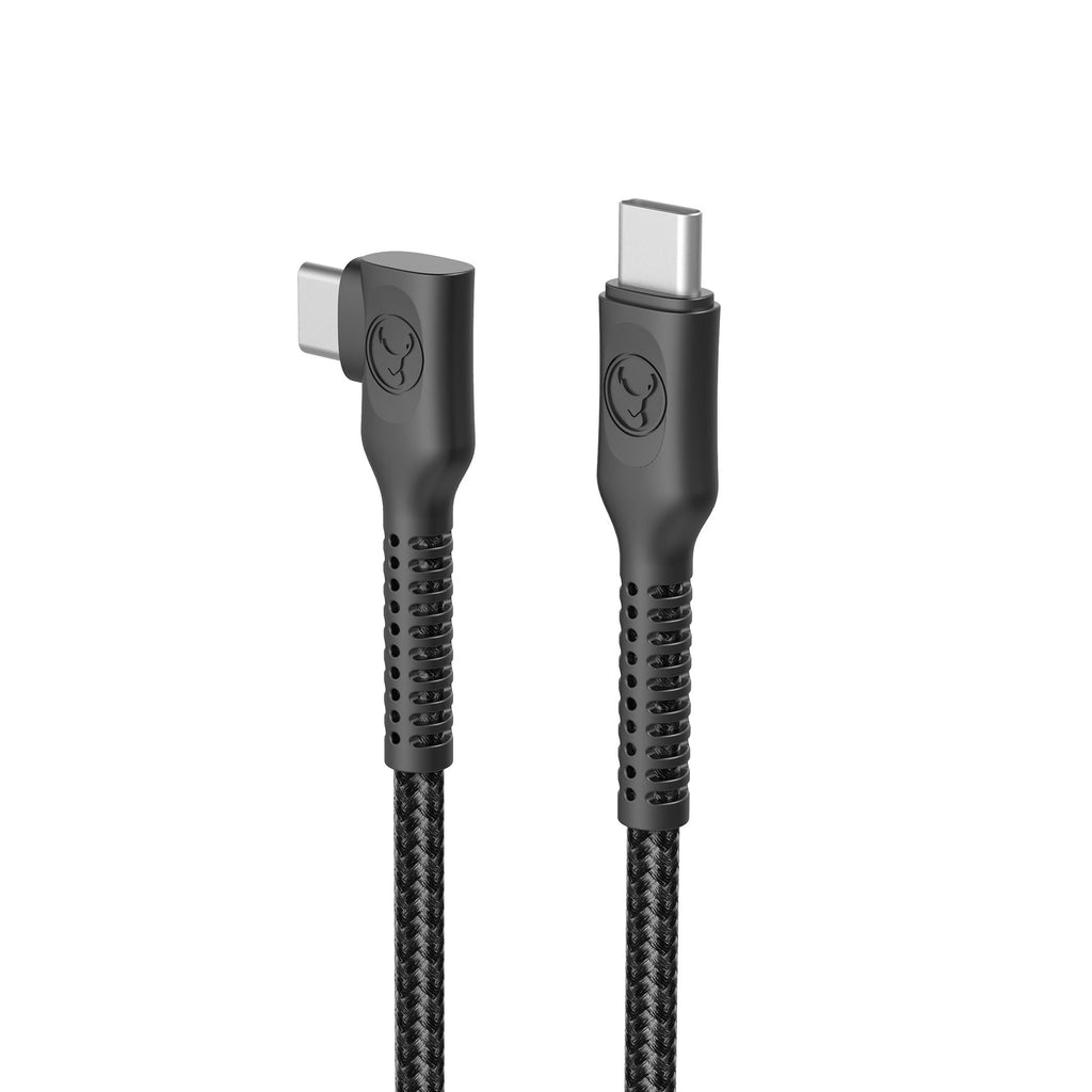  Bonelk Long-Life Easy Grip USB-C to USB-C Right Angle Cable 100W 2 m (Black)