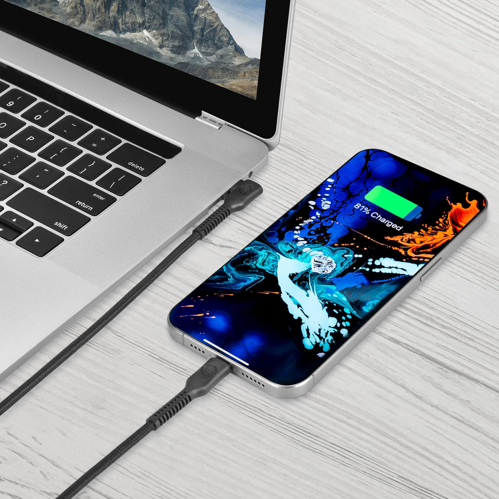  Bonelk Long-Life Easy Grip USB-C to USB-C Right Angle Cable 100W 2 m (Black)