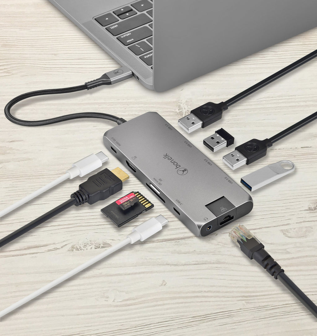 Bonelk Long-Life USB-C to 11-in-1 Multiport Hub (Space Grey)