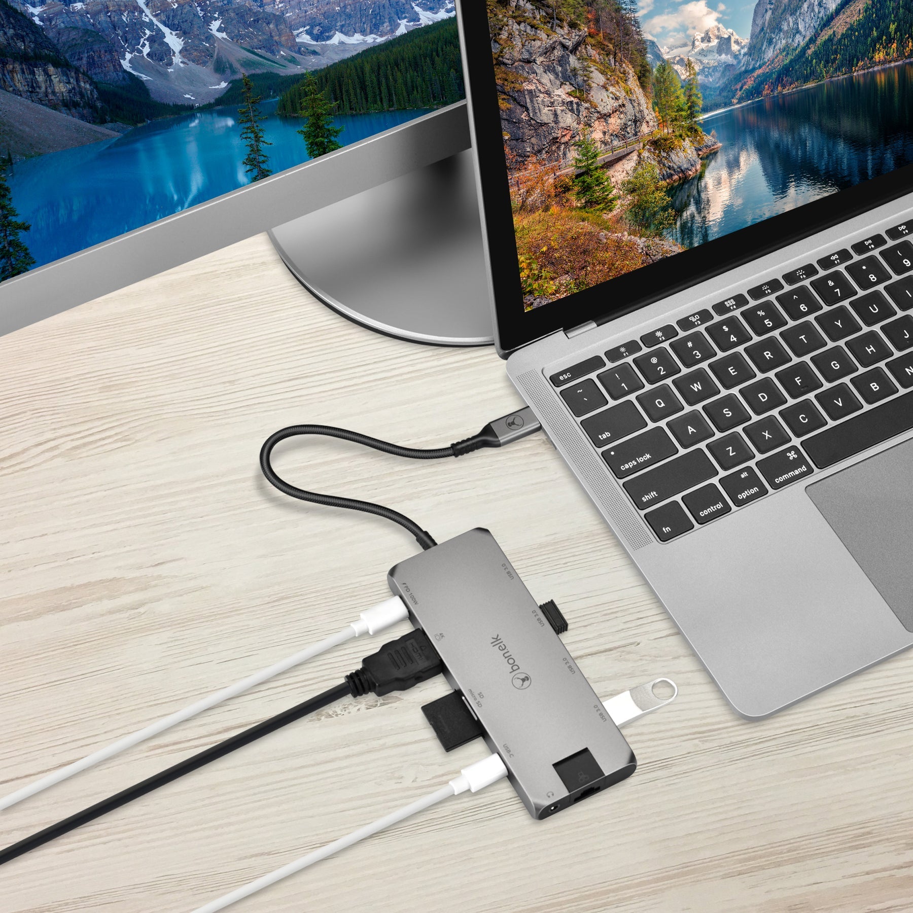 Bonelk Long-Life USB-C to 11-in-1 Multiport Hub (Space Grey)