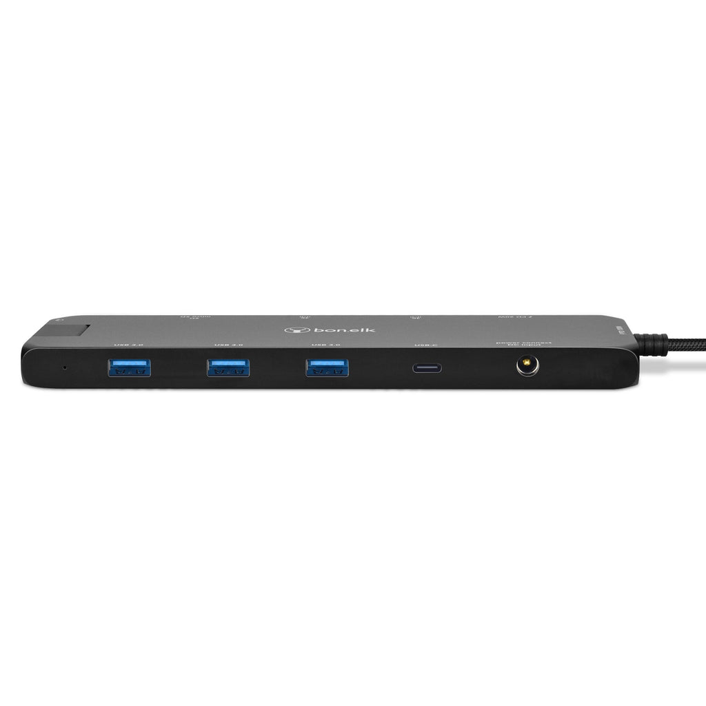 Bonelk Long-Life USB-C to 12-in-1 Multiport Powered Hub (Black)