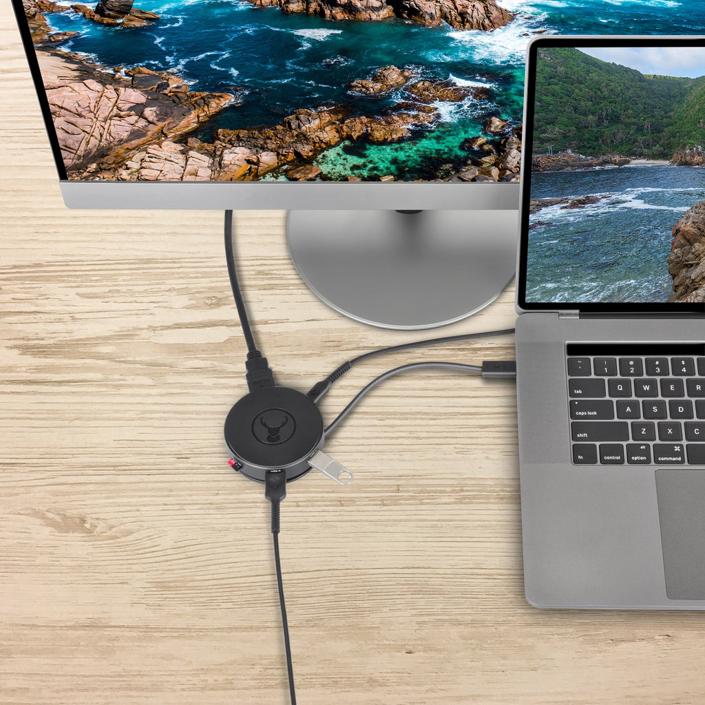 Bonelk Long-Life USB-C to 6-in-1 Round Multiport Hub (Black)