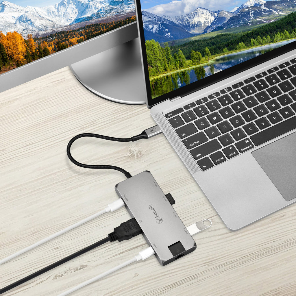 Bonelk Long-Life USB-C to 8-in-1 Multiport Hub (Space Grey)