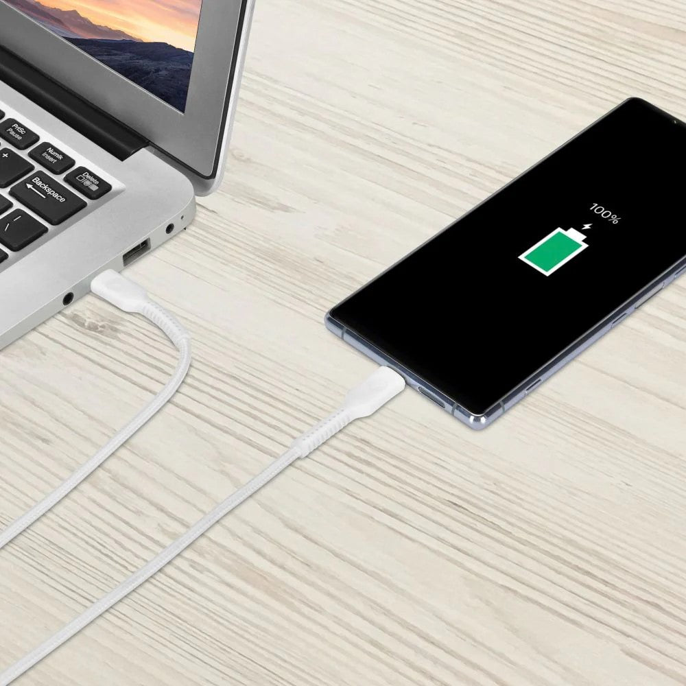 Bonelk Long-Life Easy Grip 1.5m 240W USB-C to USB-C Cable (White)