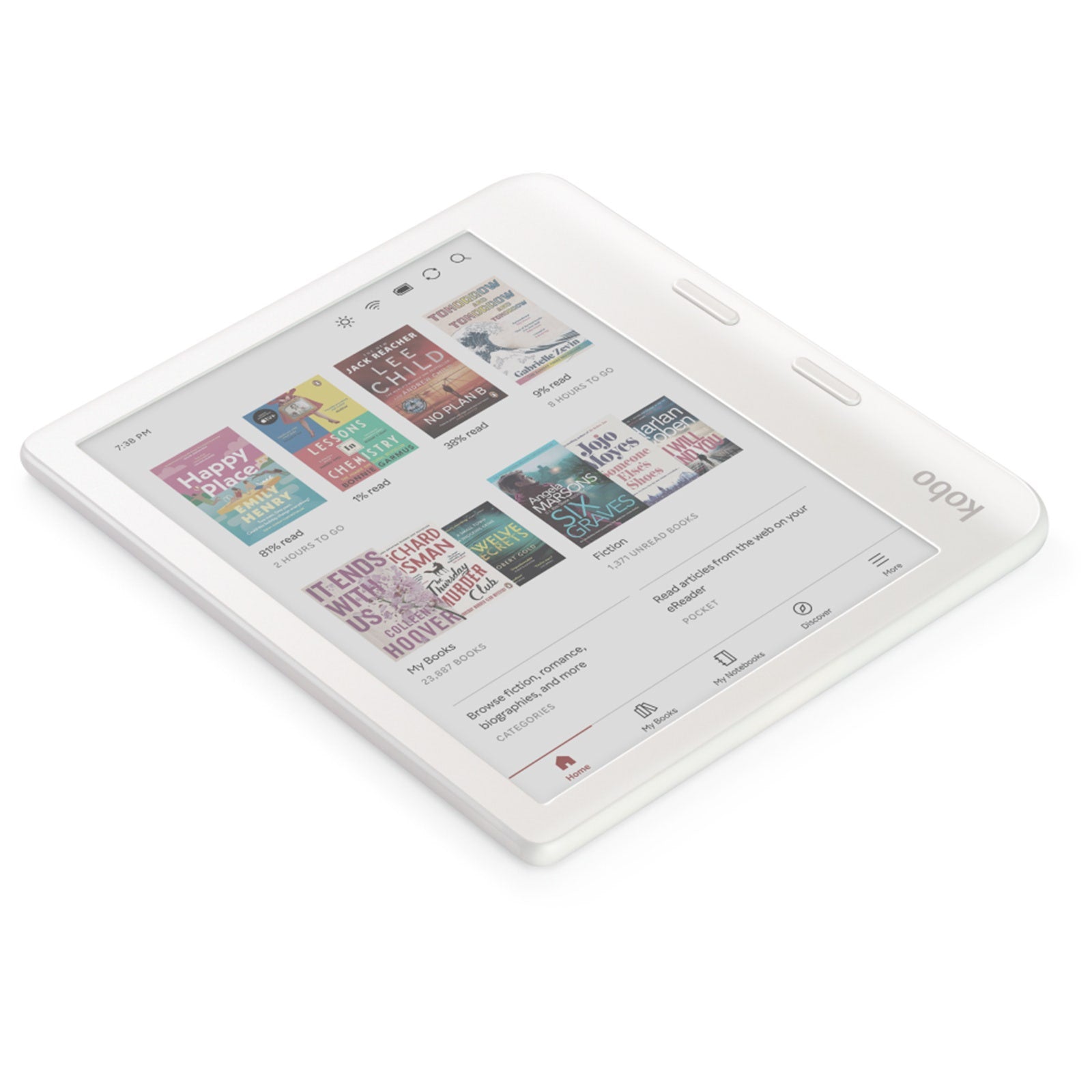 Kobo Libra Colour White with Clear Case (Clear)