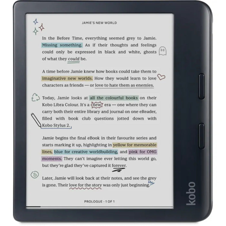 Kobo Libra Colour Black with SleepCover Case (Dusk Blue)