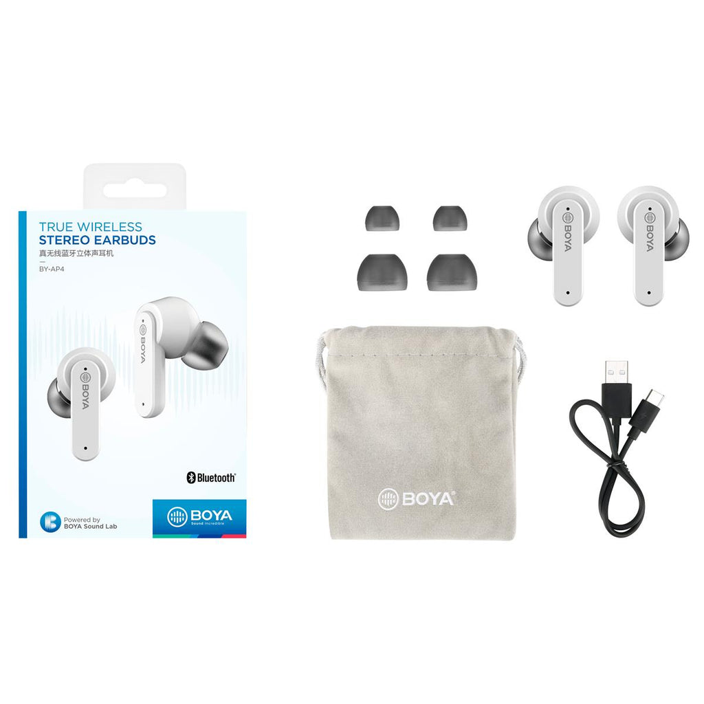 BOYA BY-AP4 True Wireless Semi-In-Ear Earbuds - White
