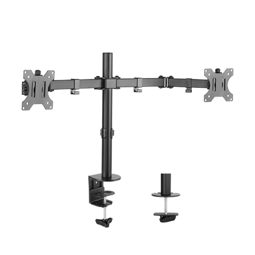 Brateck Dual Screens Double Joint Articulating Monitor Arm Fit Most 13-32" Screens