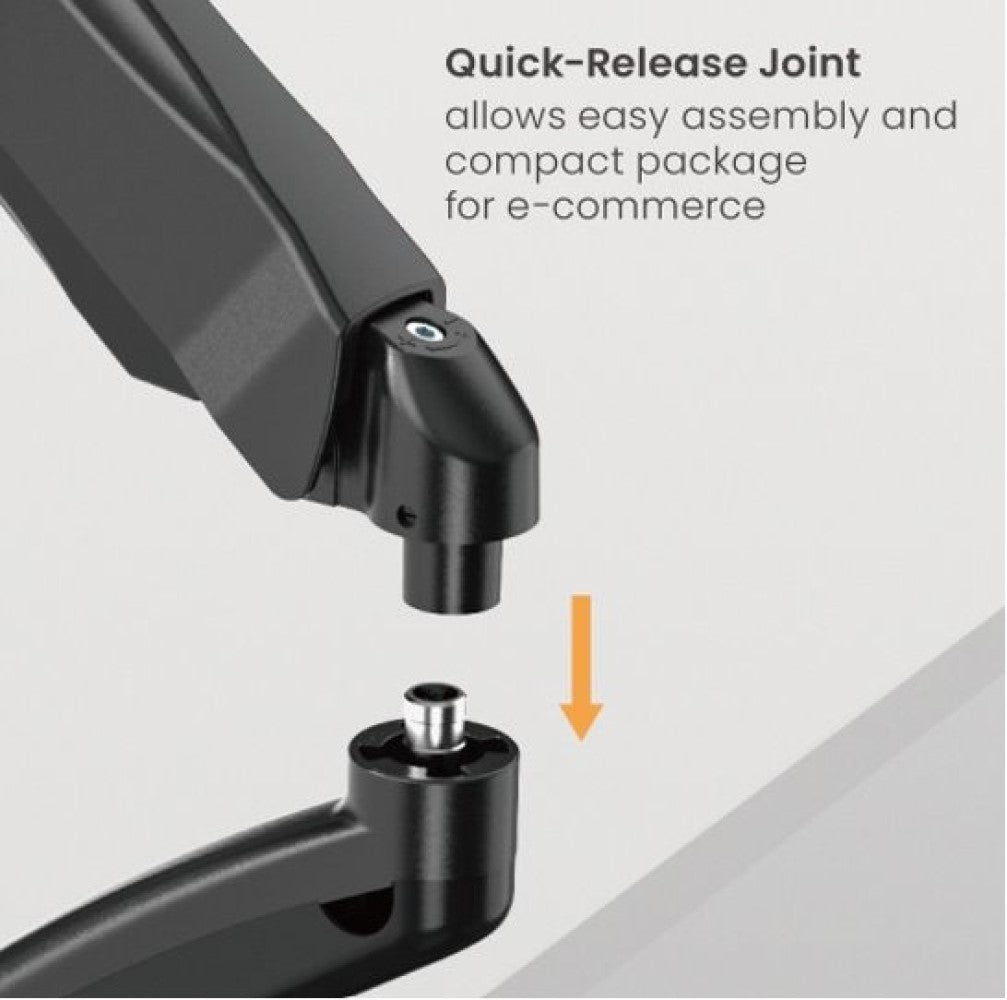 Brateck Economy Single Screen Spring-Assisted Monitor Arm