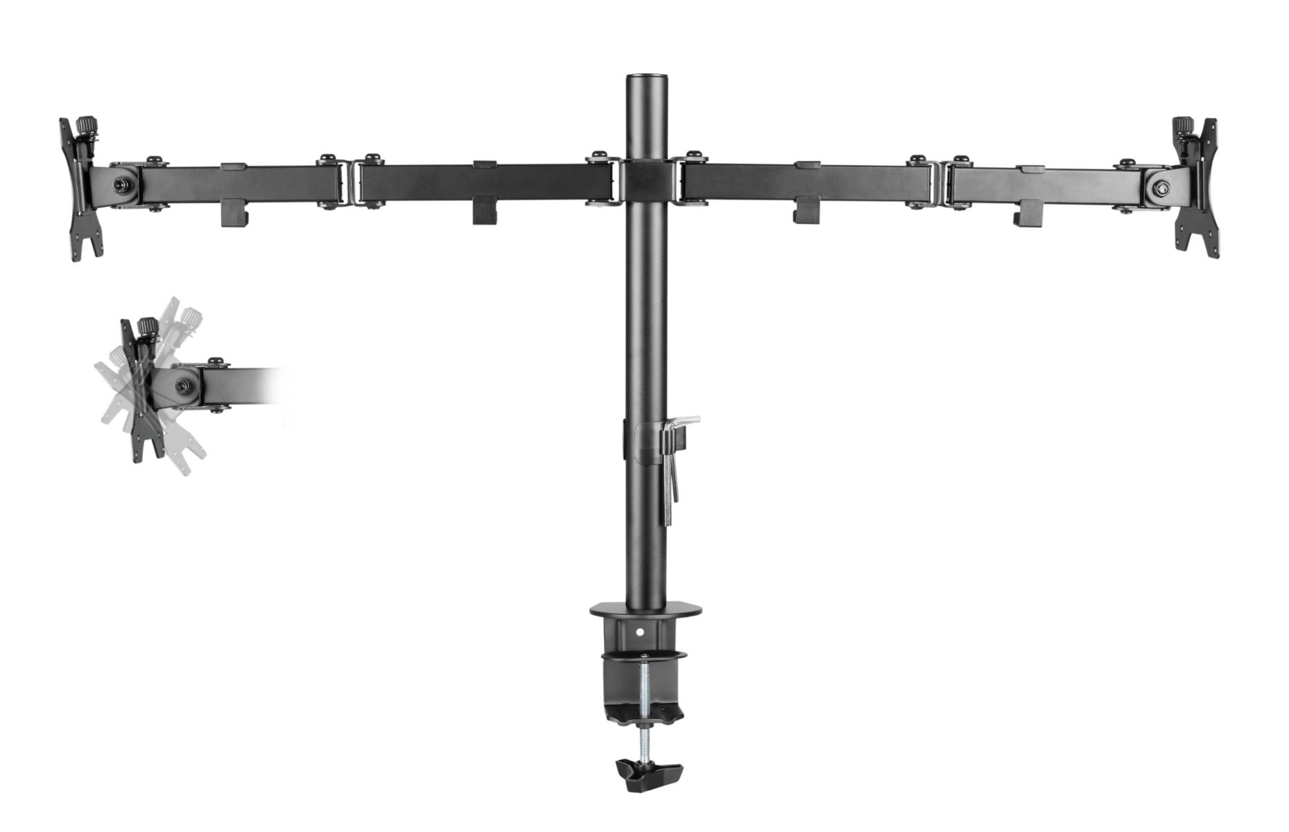 Brateck Dual Screens Double Joint Articulating Monitor Arm Fit Most 13-32" Screens