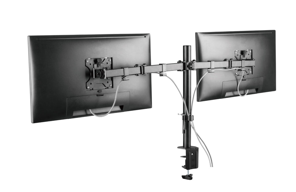 Brateck Dual Screens Double Joint Articulating Monitor Arm Fit Most 13-32" Screens