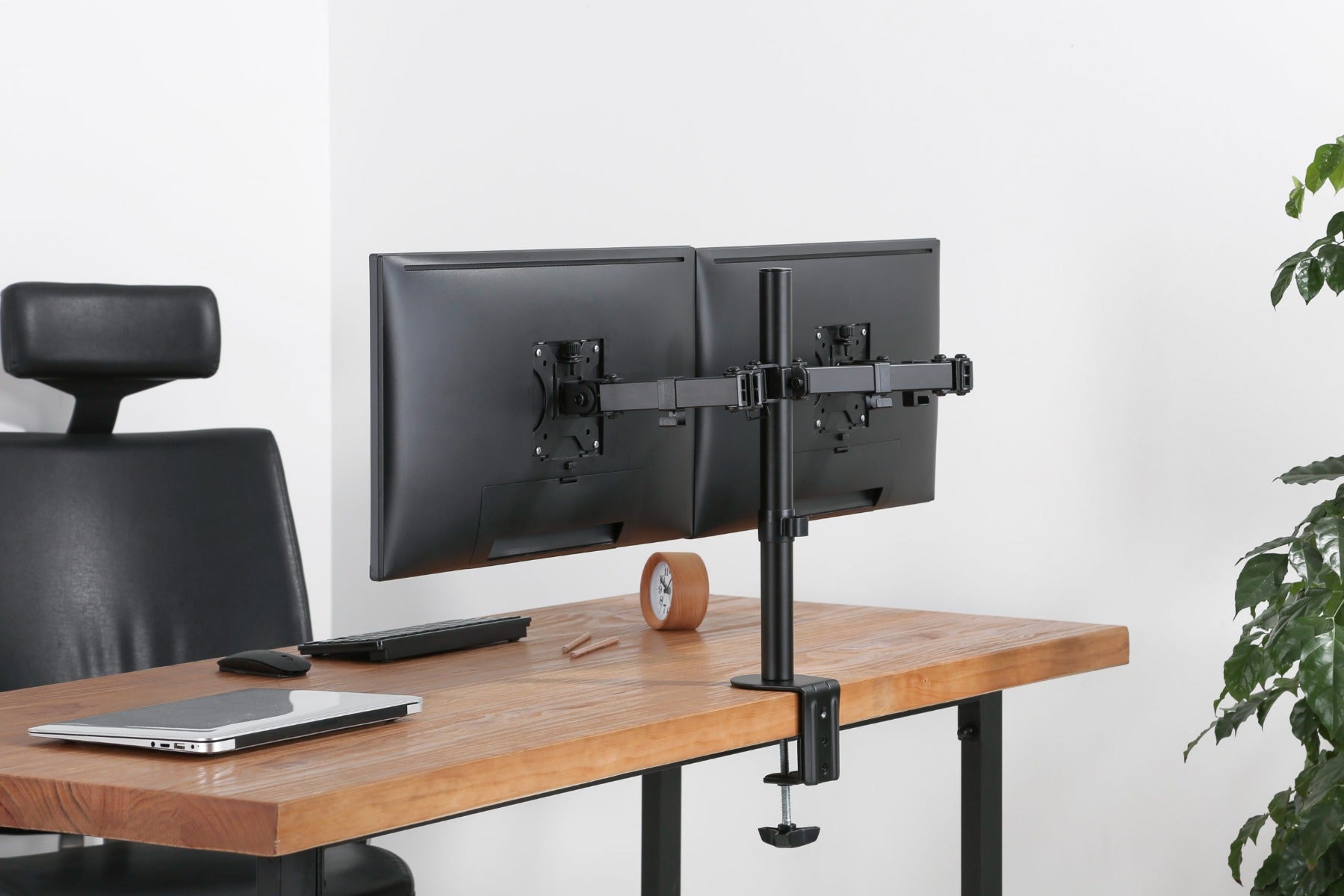 Brateck Dual Screens Double Joint Articulating Monitor Arm Fit Most 13-32" Screens