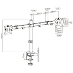 Brateck Dual Screens Double Joint Articulating Monitor Arm Fit Most 13-32" Screens