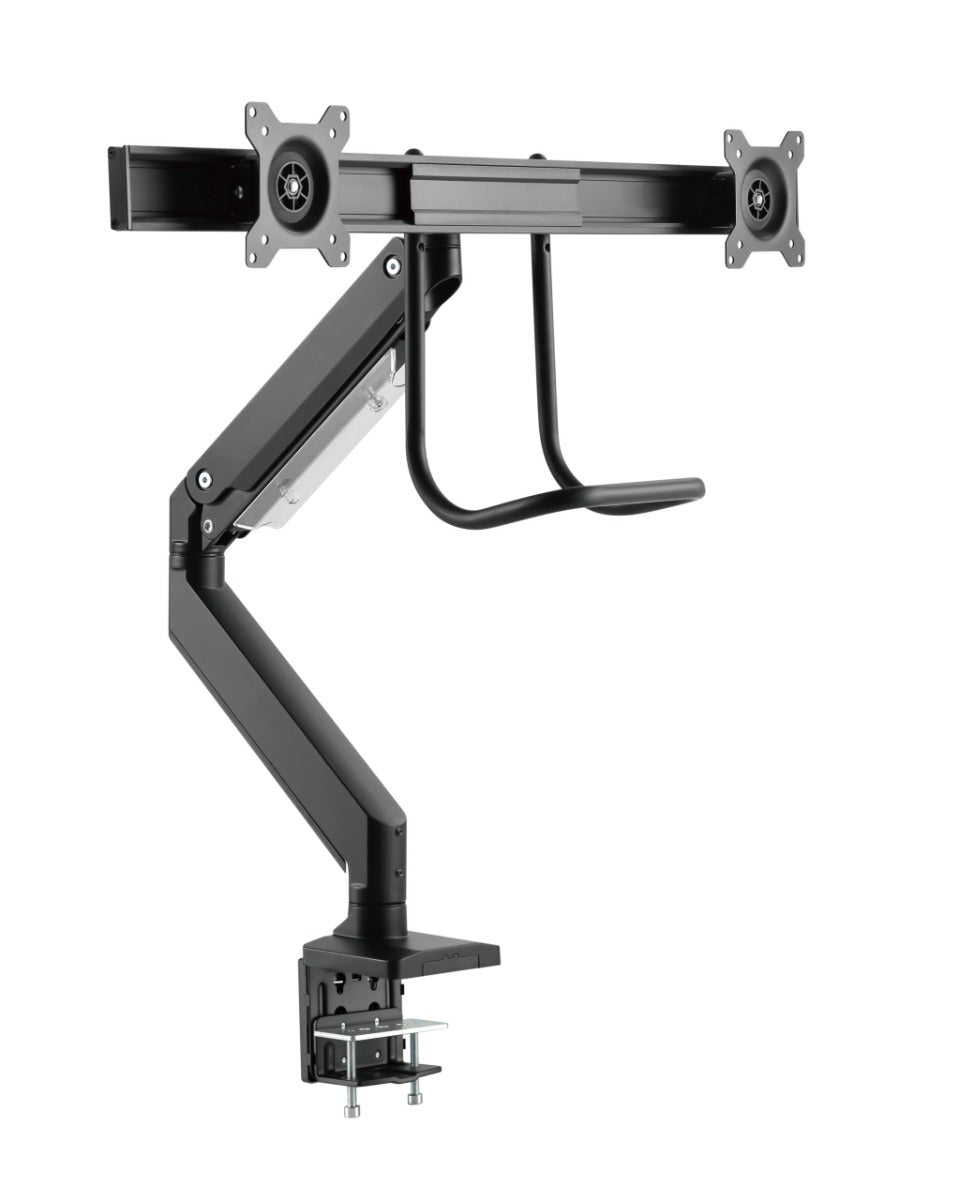 Brateck Dual Monitors Aluminum Heavy-Duty Gas Spring Monitor Arm with Handle