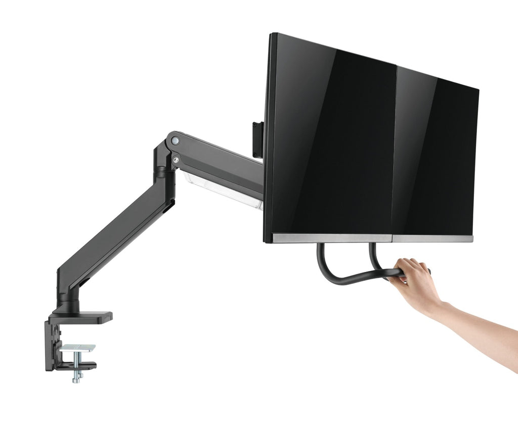 Brateck Dual Monitors Aluminum Heavy-Duty Gas Spring Monitor Arm with Handle
