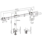 Brateck Pole Mount Dual-Screen Monitor Mount Fit Most 17-32" Screens up to 9kg