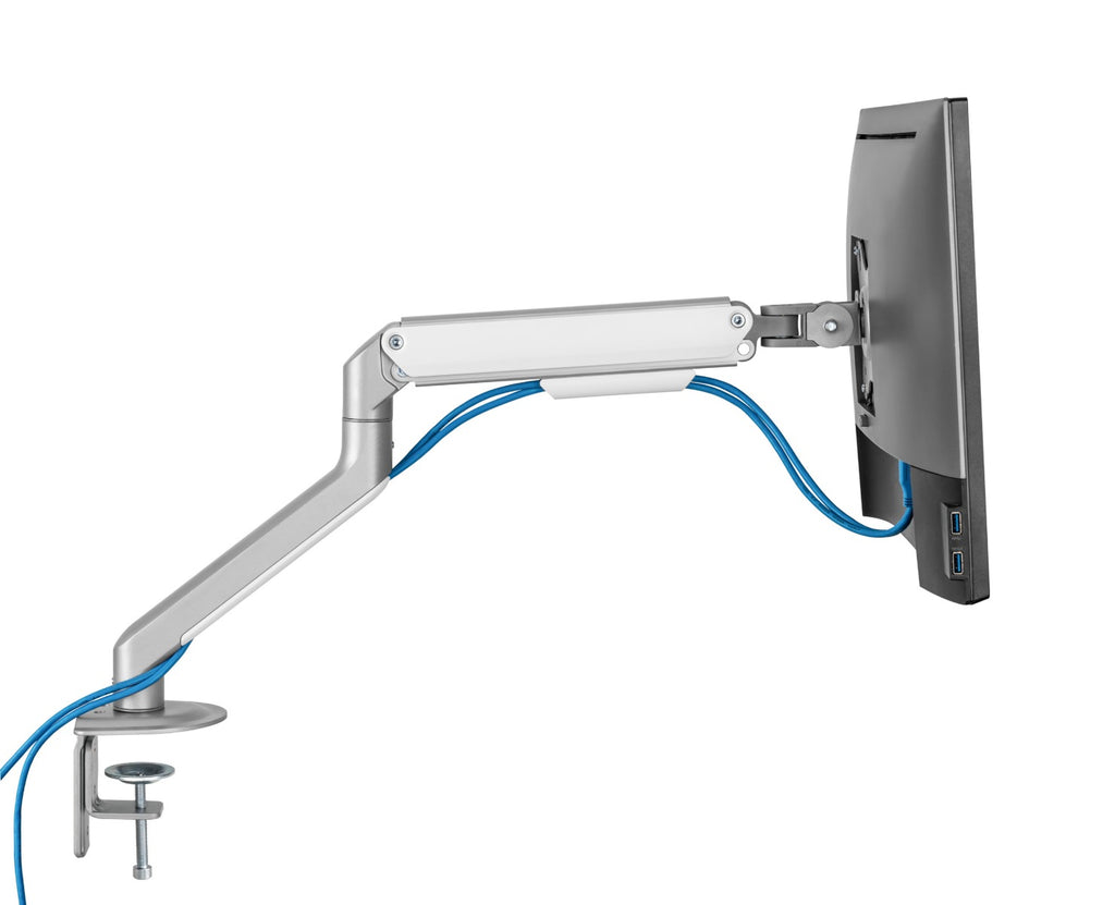 Brateck Single Monitor Economical Spring-Assisted Monitor Arm (White)