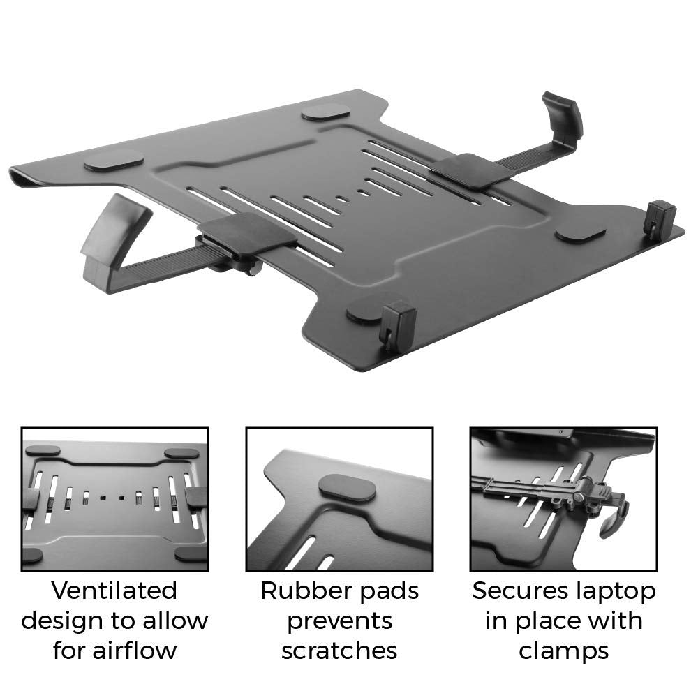 Brateck Steel Laptop Holder Fits 10"-15.6" for Most Desk Mounts with Standard 75X75/ 100X100 Vesa Plate Nbh-2