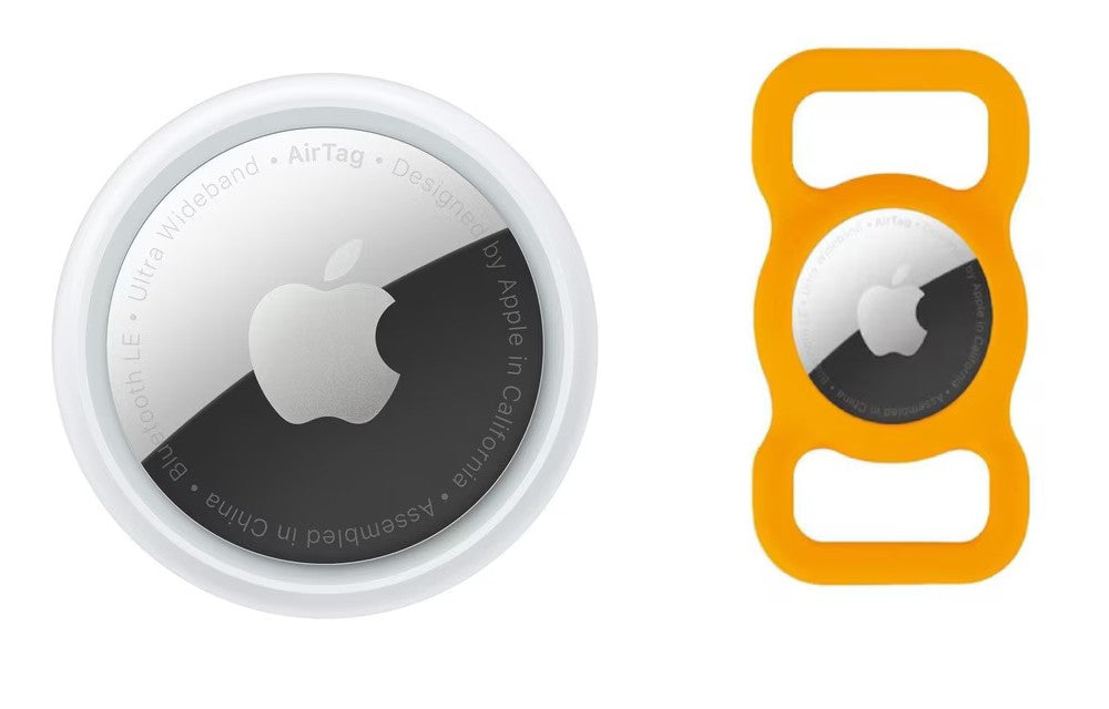 Apple AirTag 1 Pack with Silicone Pet Collar Cover (Orange)