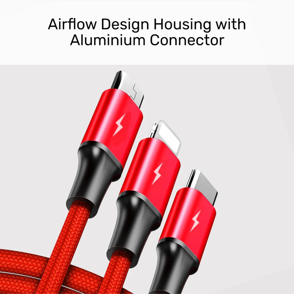 Unitek 3-in-1 USB-A to USB-C / Micro USB / Lightning Multi Charging Cable 
