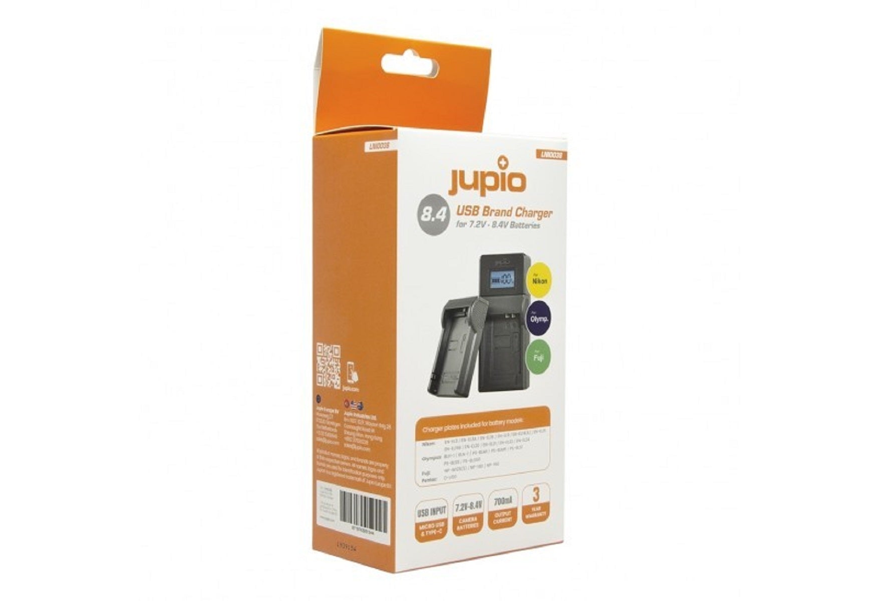 Jupio Nikon/Fuji/Olympus USB Charging Kit 7.4V-8.4V